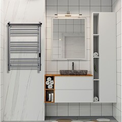 Полотенцесушитель электрический Indigo Line Trinity 800х532 мм 120 Вт с терморегулятором графит металлик - фото 8