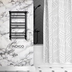 Полотенцесушитель электрический Indigo Line Trinity с полкой 700х432 мм 100 Вт с терморегулятором черный муар - фото 7