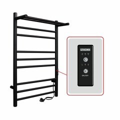 Полотенцесушитель электрический Indigo Line Trinity с полкой 700х432 мм 100 Вт с терморегулятором черный муар - фото 4