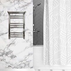 Полотенцесушитель электрический Indigo Line Trinity с полкой 700х432 мм 100 Вт с терморегулятором хром - фото 8