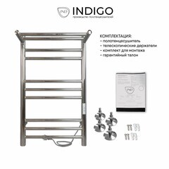 Полотенцесушитель электрический Indigo Line Trinity с полкой 700х432 мм 100 Вт с терморегулятором хром - фото 4
