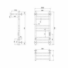 Полотенцесушитель электрический Indigo Line Trinity с полкой 700х332 мм 90 Вт с терморегулятором хром - фото 7