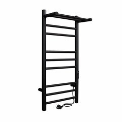 Полотенцесушитель электрический Indigo Line Trinity с полкой 700х332 мм 90 Вт с терморегулятором черный муар - фото 1