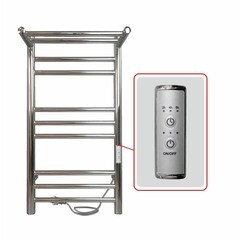 Полотенцесушитель электрический Indigo Line Trinity с полкой 700х332 мм 90 Вт с терморегулятором хром - фото 5