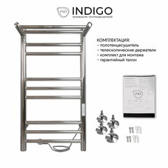 Полотенцесушитель электрический Indigo Line Trinity с полкой 700х332 мм 90 Вт с терморегулятором хром - фото 4