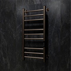 Полотенцесушитель электрический Indigo Line Trinity 700х332 мм 90 Вт с терморегулятором оружейная сталь - фото 7