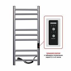 Полотенцесушитель электрический Indigo Line Trinity 700х332 мм 100 Вт с терморегулятором графит металлик - фото 5