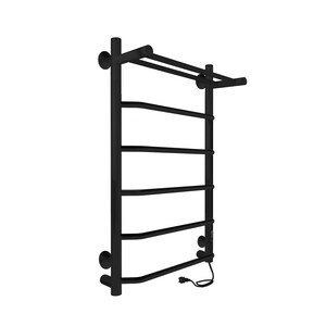 Полотенцесушитель электрический Indigo Roof Lux с полкой 800х432 мм 72 Вт с терморегулятором черный муар