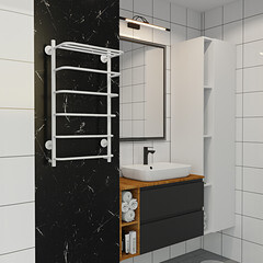 Полотенцесушитель электрический Indigo Hit с полкой 700х432 мм 90 Вт белый - фото 4