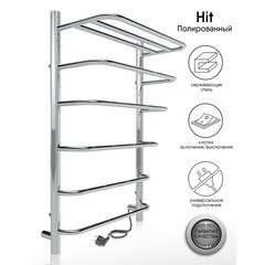 Полотенцесушитель электрический Indigo Hit с полкой 700х432 мм 90 Вт хром - фото 3