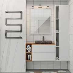 Полотенцесушитель электрический Indigo Sparta 830х500 мм 120 Вт с терморегулятором графит металлик - фото 7