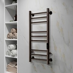 Полотенцесушитель электрический Indigo Line Trinity 700х332 мм 90 Вт с терморегулятором оружейная сталь - фото 4