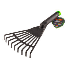 Грабли веерные мини Amigo (77714) для уборки листьев и травы 9 зубьев 135 мм с пластиковой ручкой - фото 4