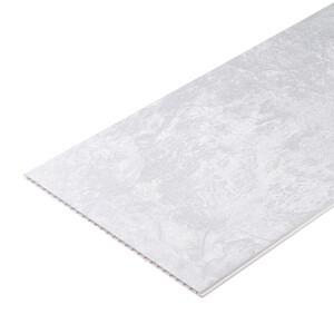 Панель ПВХ 375х2700х8 мм Venta камея белое серебро рельефная