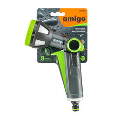 Пистолет 1/2-3/4 для полива Amigo с кнопкой-стопор 8 режимов (79840) - фото 5