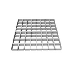 Элемент для потолка грильято GL15 100х100х38х15 мм «папа» 0,6 м серый RAL 7004 Grand Line - фото 2