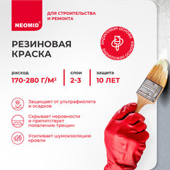Краска фасадная Neomid Резиновая эластичная акриловая база A белая 14 кг - фото 3