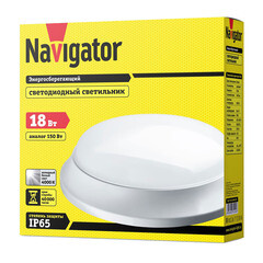 Светильник светодиодный накладной Navigator NBL-P 4000К 18 Вт IP65 белый опал (71920) - фото 2