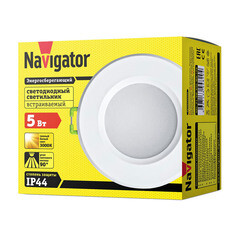 Светильник встраиваемый светодиодный белый 5 Вт 3000К IP44 Navigator ДВО (94820) - фото 10