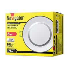 Светильник встраиваемый светодиодный серый 6 Вт 4000К IP44 Navigator ДВО (94834) - фото 9