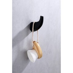 Крючок для ванной Abber одинарный на шуруп металл черный (AA1550B) - фото 2