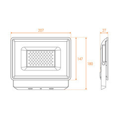 Прожектор светодиодный Wolta WFL 5700K 70 Вт IP65 серый - фото 2