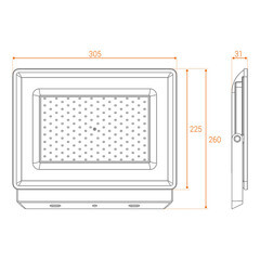 Прожектор светодиодный Wolta WFL 5700K 150 Вт IP65 серый - фото 2
