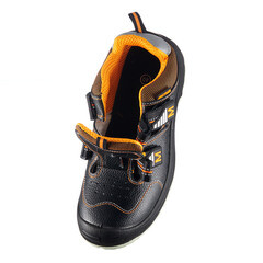 Сандалии кожаные с перфорацией и защитным подноском и стелькой размер 44 черные Мистраль SJ4000 (119893) - фото 3