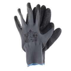 Изображение товара Перчатки полиэстеровые 13 нитей с латексным обливом тактильные Delta Plus VE630 черные XL