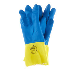 Изображение товара Перчатки латексные химическистойкие Delta Plus VE330 желто-синие 10 (XL) (VE330BJ09)