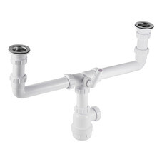 Сифон для двойной мойки McAlpine 1 1/2х40 мм с выпуском d70 мм (MRSK5-A)