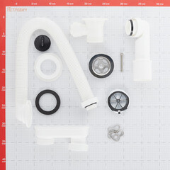 Сифон для ванны Alcadrain слив d52 с выпуском d70 мм с переливом (A501/AG210112160) - фото 2