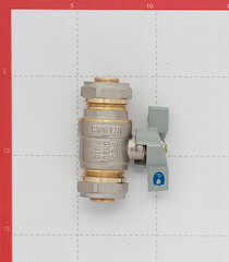 Кран шаровой латунный 20 обж(ц) х 20 обж(ц) для металлопластиковых труб бабочка прямой - фото 2