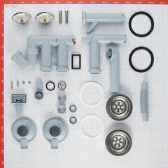 Сифон для двойной мойки АНИ пласт 3 1/2х40 мм с выпуском d115 мм с переливом с соединением 40 мм (F7500S) - фото 2