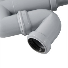 Сифон для двойной мойки АНИ пласт 3 1/2х40 мм с выпуском d115 мм с переливом с соединением 40 мм (F3545S) - фото 4