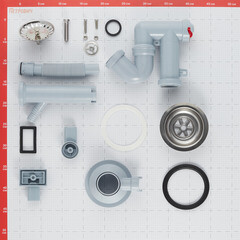 Сифон для мойки АНИ пласт 3 1/2х40 мм с выпуском d115 мм с переливом с соединением 40 мм (F1045S) - фото 2