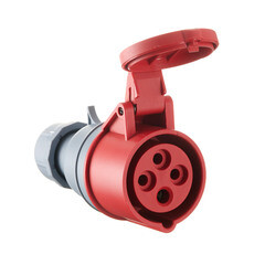 Изображение товара Розетка силовая переносная Dekraft РП-103 с заземлением 2P+PE 1 фаза 16 А 380 В IP44 красная (26132DEK)