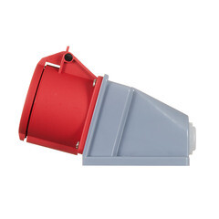 Розетка силовая угловая настенная Dekraft РС-103 с заземлением 3P+N+PE 3 фазы 32 А 380 В IP44 красная (26195DEK) - фото 3