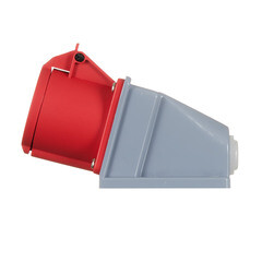 Розетка силовая угловая настенная Dekraft РС-103 с заземлением 3P+PE 3 фазы 32 А 380 В IP44 красная (26193DEK) - фото 3