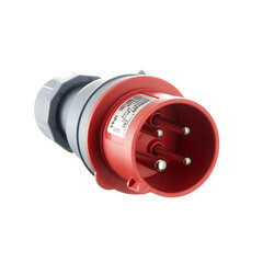 Вилка силовая прямая переносная Dekraft ВП-103 с заземлением 3P+PE 3 фазы 16 А 380 В IP44 красная (26102DEK) - фото 1