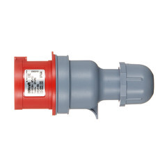 Вилка силовая прямая переносная Dekraft ВП-103 с заземлением 3P+PE 3 фазы 16 А 380 В IP44 красная (26102DEK) - фото 3