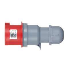 Вилка силовая прямая переносная Dekraft ВП-103 с заземлением 3P+PE 3 фазы 32 А 380 В IP44 красная (26103DEK) - фото 3