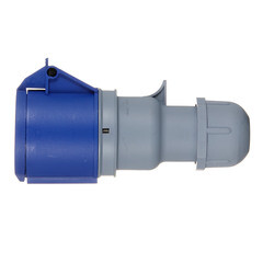 Розетка силовая переносная Dekraft РП-103 с заземлением 2P+PE 1 фаза 32 А 220 В IP44 синяя (26131DEK) - фото 3