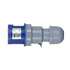 Вилка силовая прямая переносная Dekraft ВП-103 с заземлением 2P+PE 1 фаза 16 А 220 В IP44 синяя (26100DEK) - фото 3