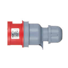 Вилка силовая прямая переносная Dekraft ВП-103 с заземлением 3P+N+PE 3 фазы 16 А 380 В IP44 красная (26104DEK) - фото 3