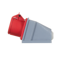 Розетка силовая угловая настенная Dekraft РС-103 с заземлением 3P+PE 3 фазы 16 А 380 В IP44 красная (26192DEK) - фото 3