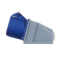 Розетка силовая угловая настенная Dekraft РС-103 с заземлением 2P+PE 1 фаза 32 А 220 В IP44 синяя (26191DEK) - фото 3