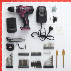 Дрель-шуруповерт аккумуляторная КМ АТОМ 18 В 2 Ач Li-Ion с АКБ и ЗУ с набором оснастки (CD-181) - фото 2