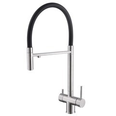 Смеситель для кухни Abber Wasser Kreis сатин с высоким изливом с подключением к фильтру однорычажный (AF81141SP) - фото 1