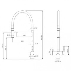 Смеситель для кухни Abber Wasser Kreis сатин с высоким изливом с подключением к фильтру однорычажный (AF81141SP) - фото 3